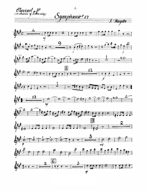 Clarinet (B, alternate to Oboe 2)