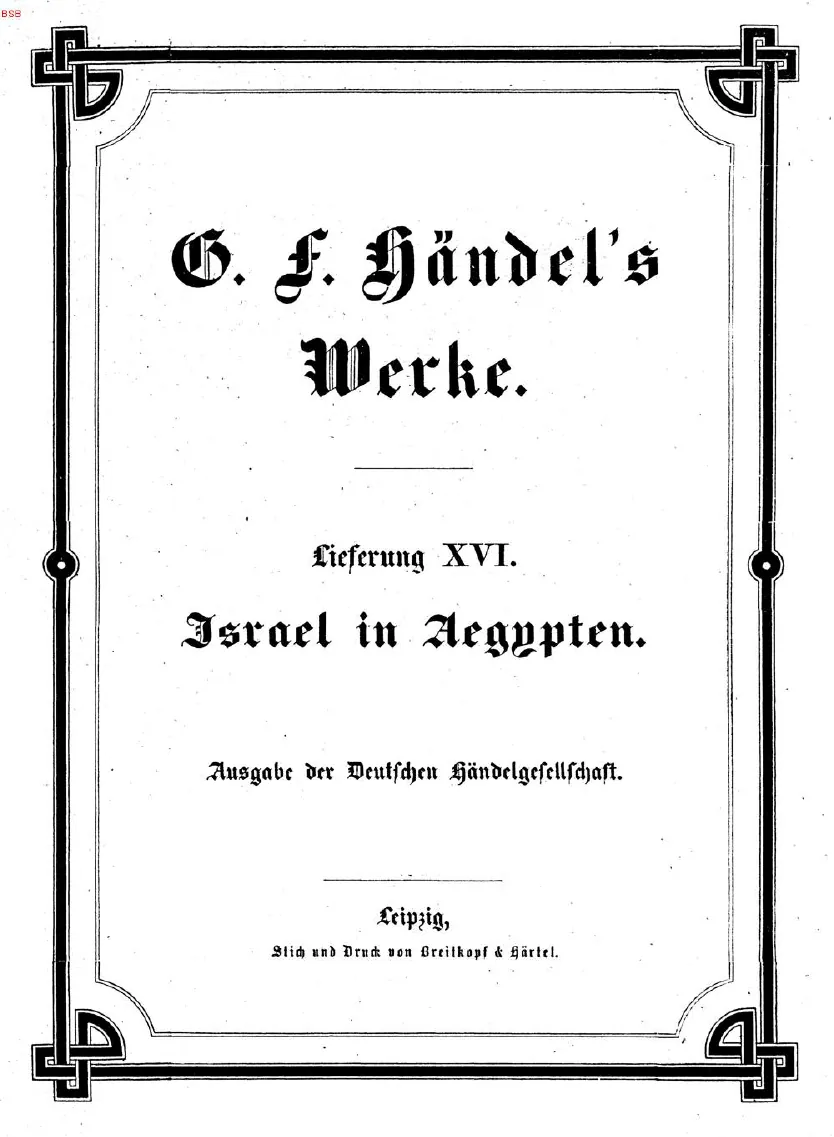 16. Israel in Aegypten: Oratorium (1863)