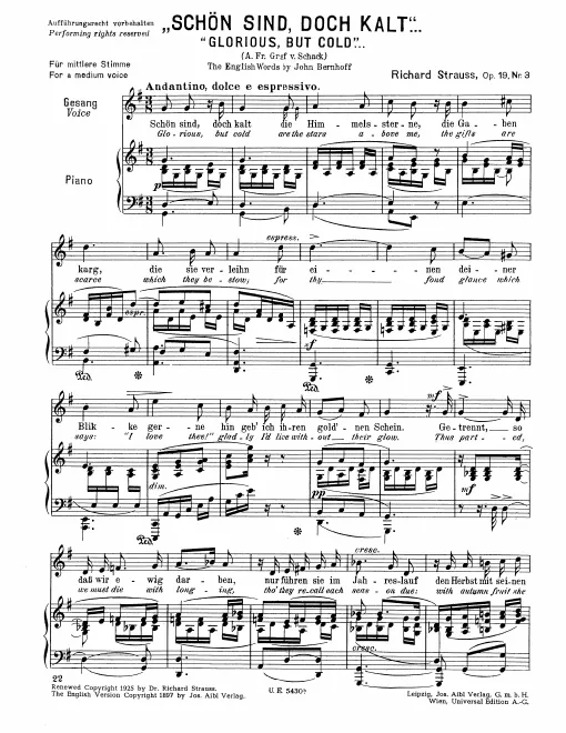Complete Score (Medium Voice, transposed to )
