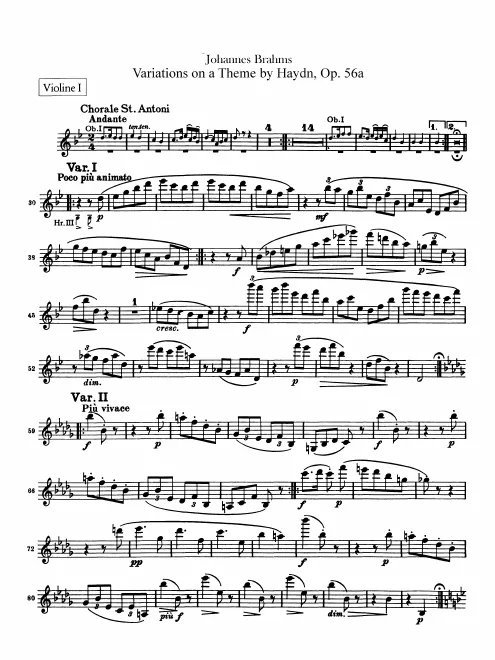 Violins I, II