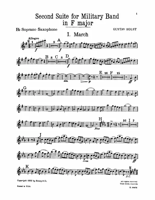 Soprano Saxophone (B), Alto Saxophone (E), Tenor Saxophone (B), Baritone Saxophone (E)