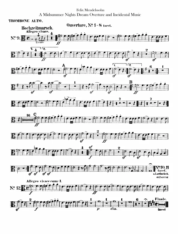Trombone 1, 2, 3 (Alto, Tenor, Bass), Ophicleïde (Tuba)