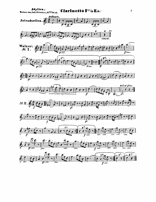 Clarinet 1 (E), 2 (B)