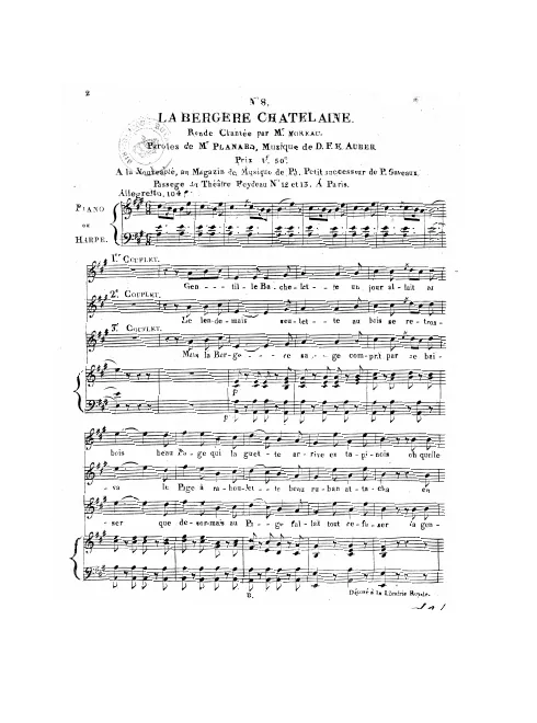 No.8, Ronde: "Gentille Bachelette" (Act II, No.7b)