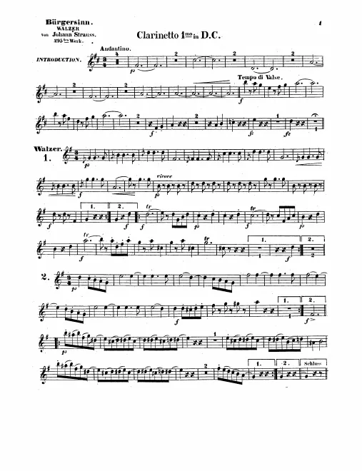 Clarinet 1 (D/C), 2 (A/C)