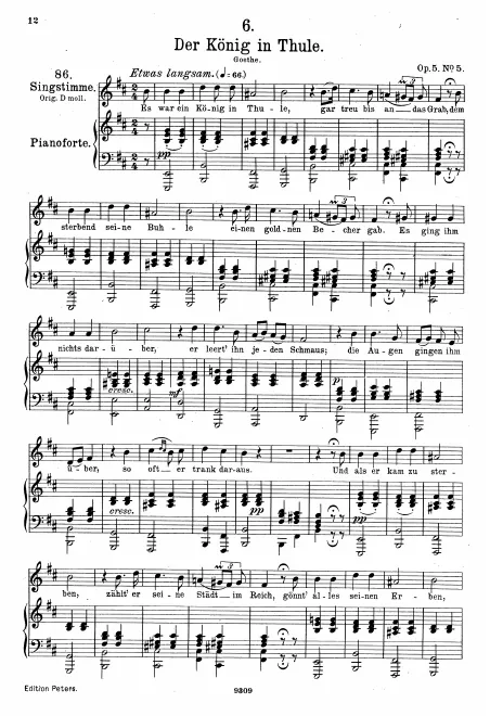 Complete Score (Medium voice, transposed to )