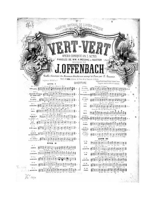 No.1, Couplets: "Hélas! pour l'éternel voyage" (Act I, No.1a)