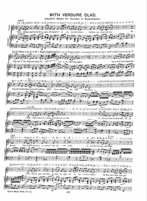 8. Aria: Nun beut die Flur das frische Grün (low voice, )