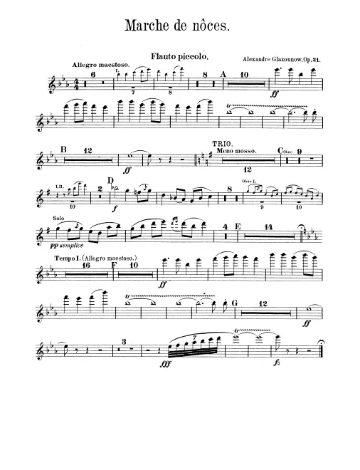 Piccolo, Flute 1, 2