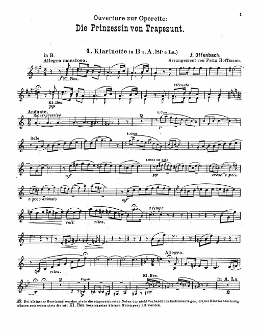 Clarinet 1, 2 (A/B♭)