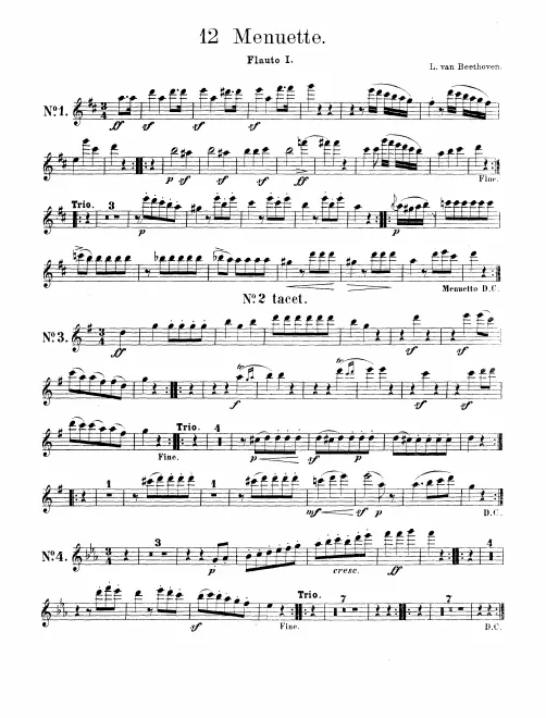 Piccolo, Flute 1, 2
