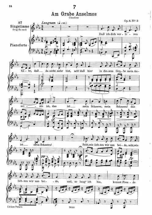 Complete Score (Low voice, transposed to )