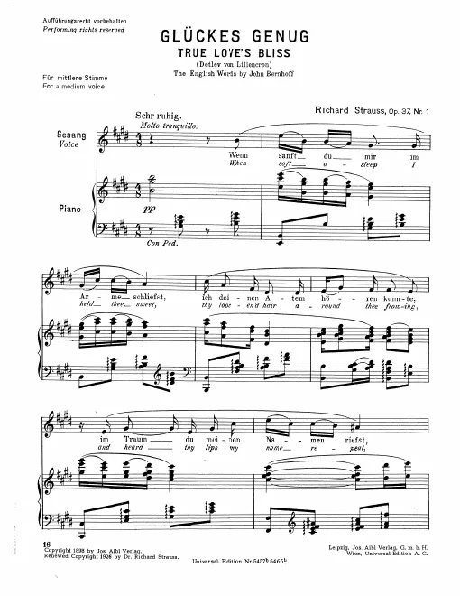 Complete Score (Medium Voice, transposed to )