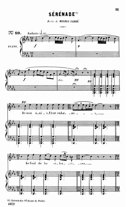 Act II, Chanson: "De mon amie" (C minor, high voice)