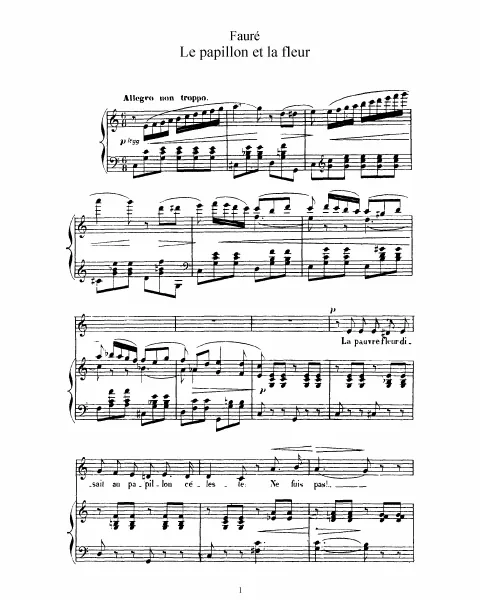 1. Le papillon et la fleur (, original* key)