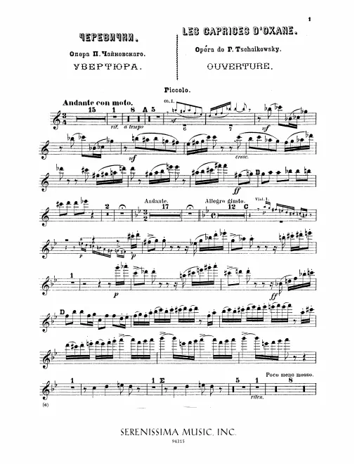 Piccolo, Flute 1, 2