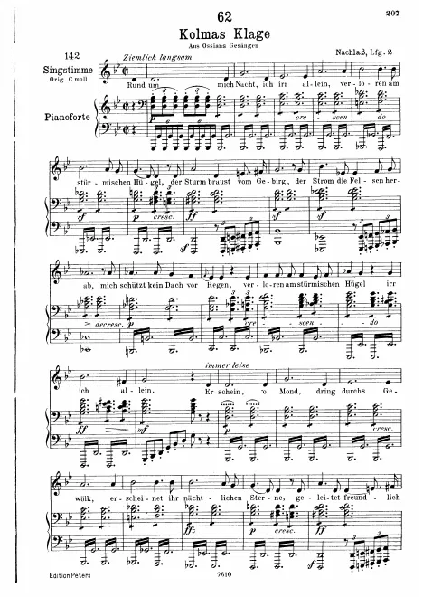Complete Score (Low Voice, transposed to )