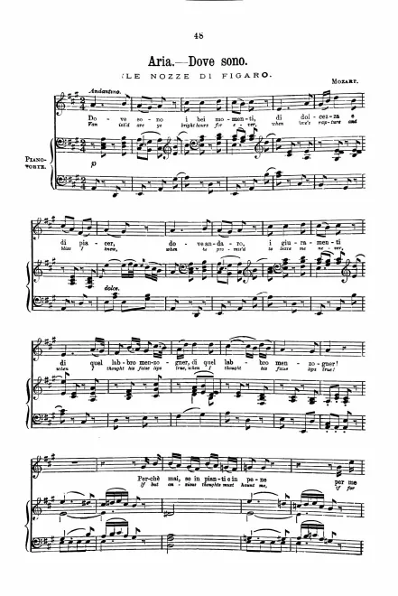 Dove sono (Act III, No.19) - A major