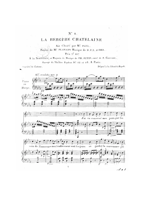 No.4, Air: "J'ai vu conservé mes jours" (Act I, No.4)