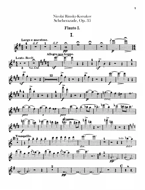 Flute 1, 2 (also Piccolo 2)