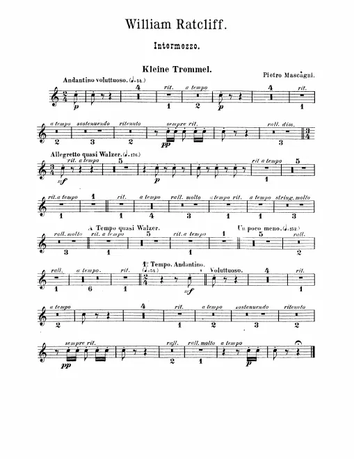 Snare Drum, Triangle, Bells, Bass Drum/Cymbals