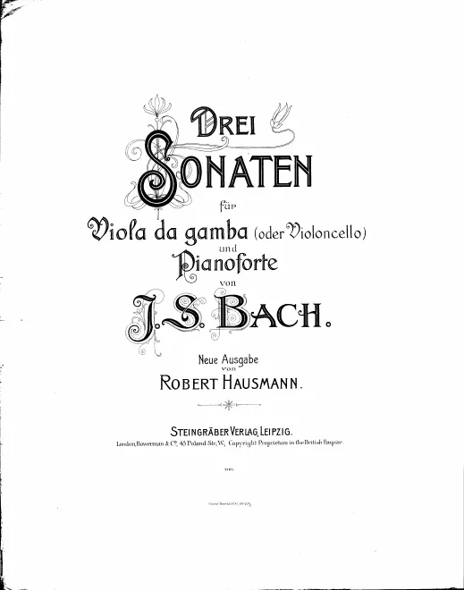 Complete Score and Viola da gamba or Cello Part