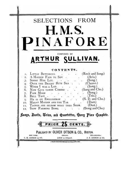 Vocal Score of selected pieces