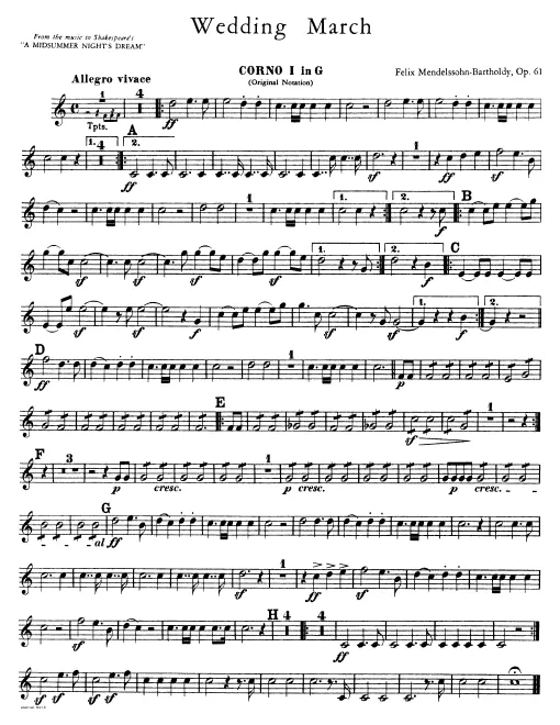 Horn 1, 2 (G), 1, 2 (F)