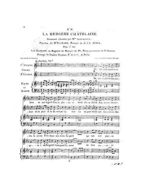 No.6, Romance: "Un châtelain aimable" (Act I, No.6b)