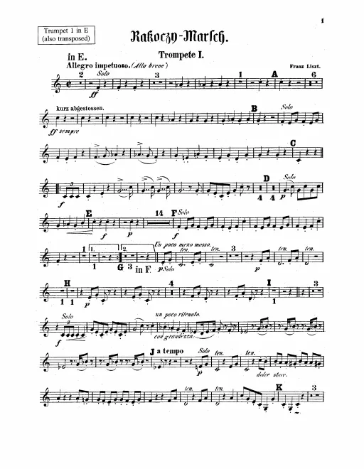 Trumpet 1, 2 (E, transposed B)
