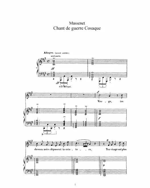 Complete Score (A Major: high voice and piano)
