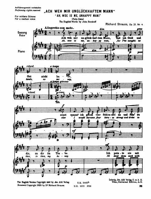 Complete Score (Medium voice, transposed to )