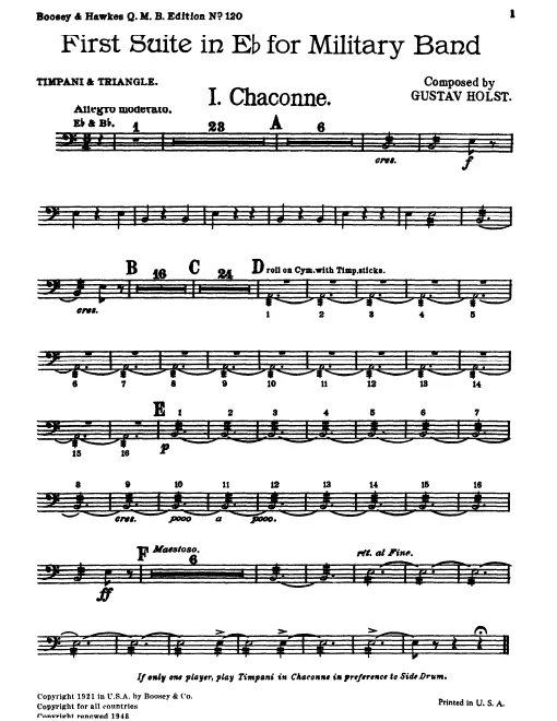 Timpani/Triangle, Snare Drum, Bass Drum/Cymbals