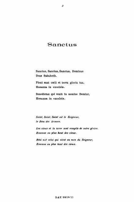 Sanctus O Salutaris Agnus Dei (different keys)