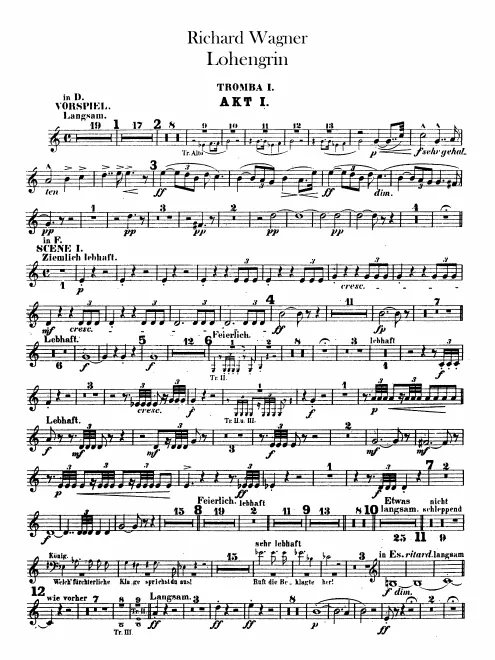 Trumpet 1, 2, 3 (D, E, E, F) Onstage Trumpets (C, F)