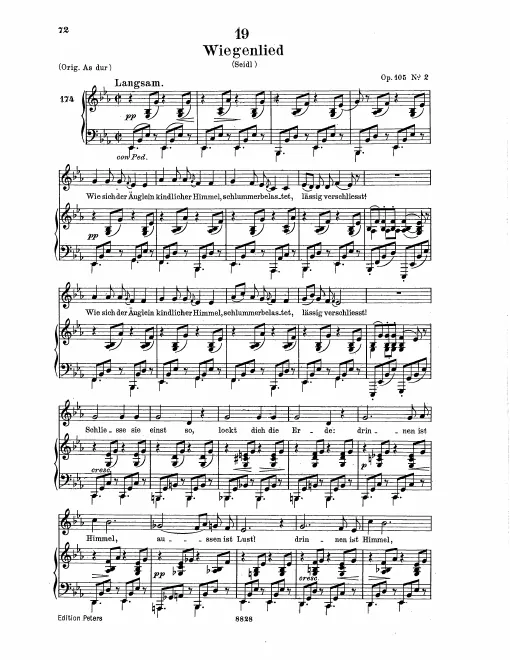 Complete Score (Low Voice, transposed to )