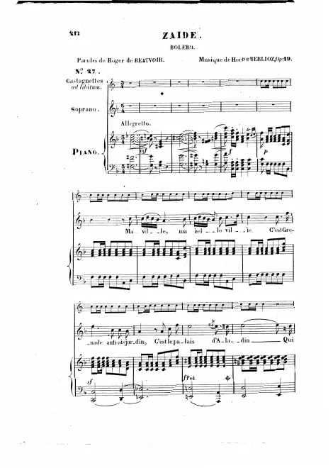 1. Zaïde: boléro, H 107B