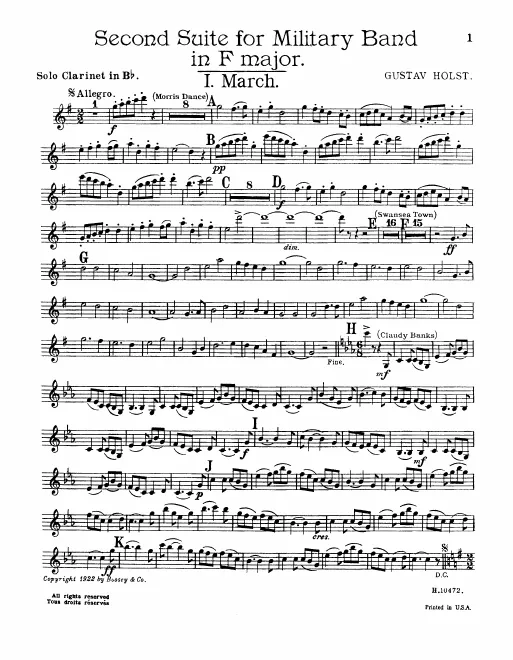 Clarinet Solo (B), Clarinet 1, 2, 3 (B)