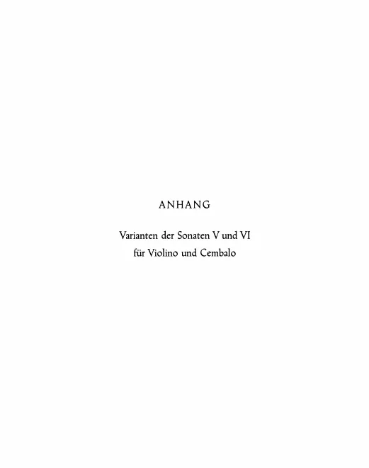 Anhang: Variants of Sonatas V, VI (BWV 1018a/1019a)