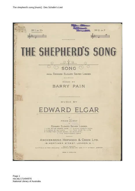 1. The Shepherd's Song