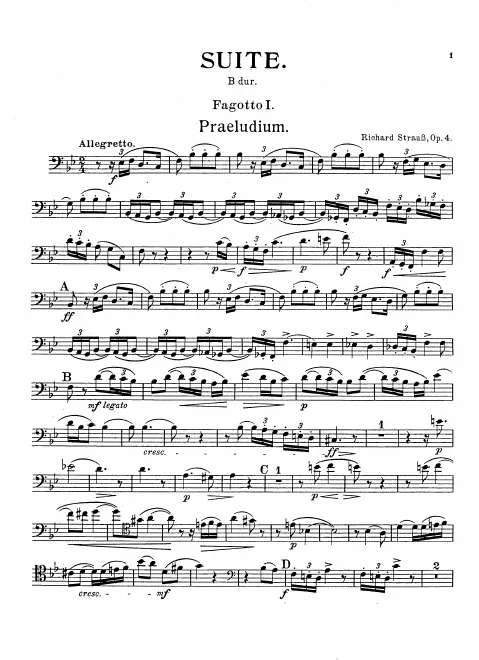 Bassoon 1, 2, Contrabassoon (or Tuba)