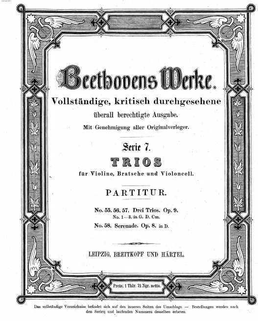 1. Trio in G major - Complete score