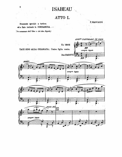 Cornamusa (alternate for oboe and two bassoons in Act I)