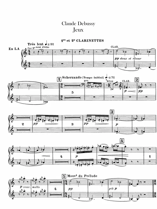 Clarinet 1/2 (A), 3, Bass Clarinet (B)