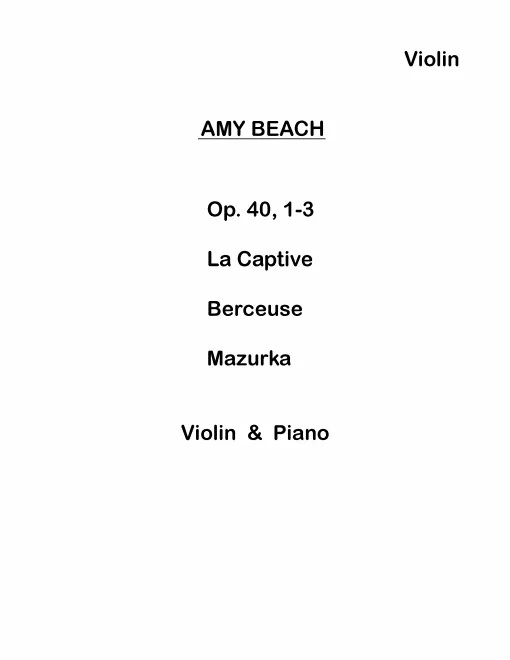 Piano Score and Violin part
