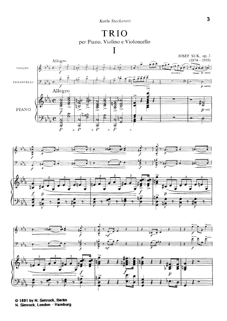 Piano score and parts