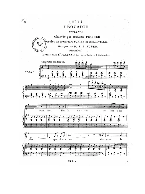 No.1, Romance: "Pour moi dans la nature" (Act I, No.1b)