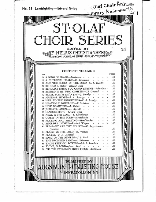 Complete Score (SATB score, unaccompanied)