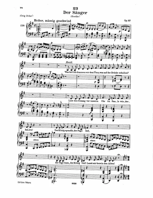 Complete Score (Low Voice, transposed to )
