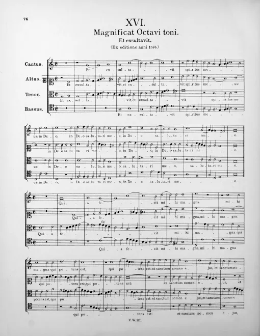 Magnificat Octavi toni (even verses)